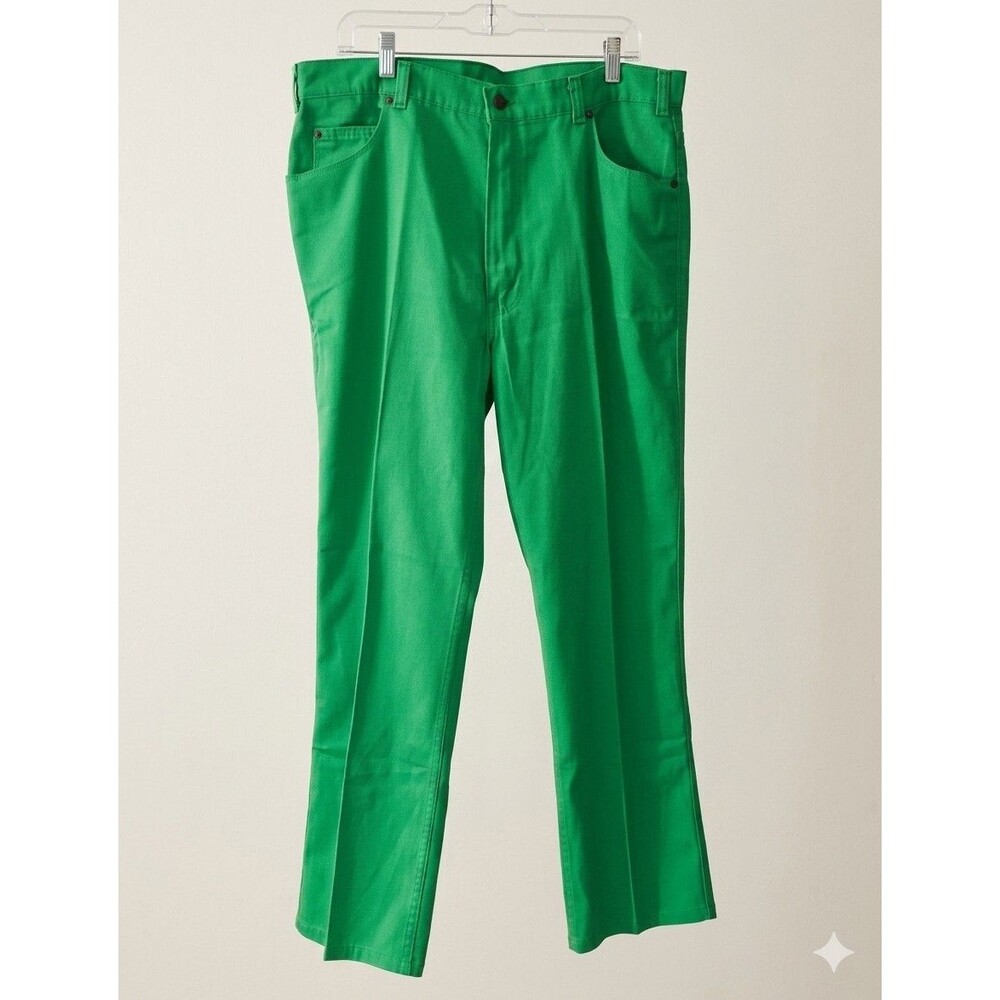 Vintage 1984 Olympic Games Levi Strauss Bright Green Jeans 38x34 Official Staff